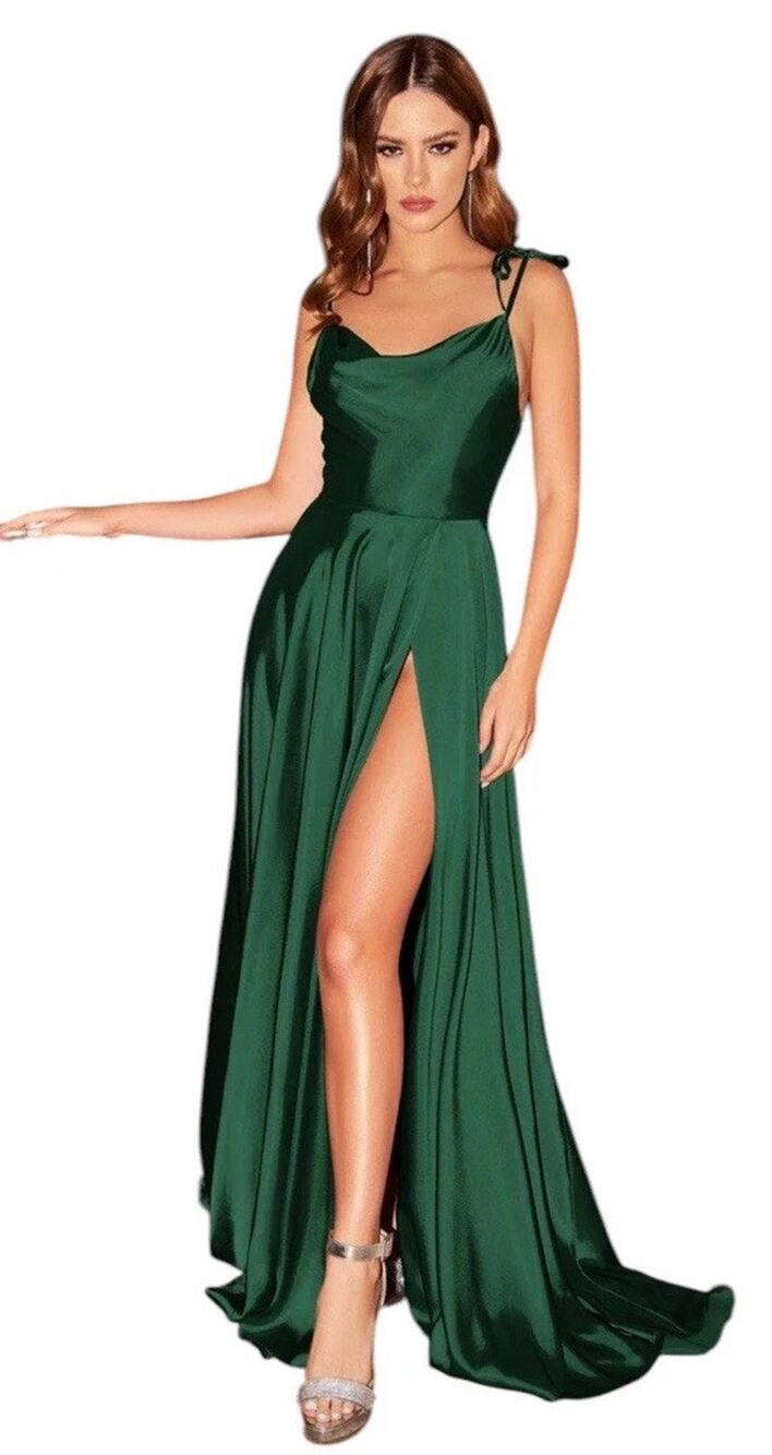 Cinderella Divine Long Satin Formal Dress Emerald Green XXL BD104 Bridesmaid